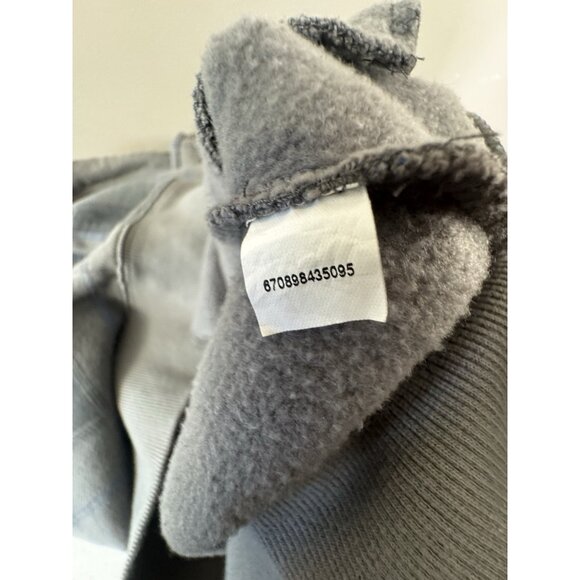 Mens Crewneck XL Gray Blue Plaid Zip Up Sweatshirt Jacket Preppy Academia Sporty - Picture 5 of 7